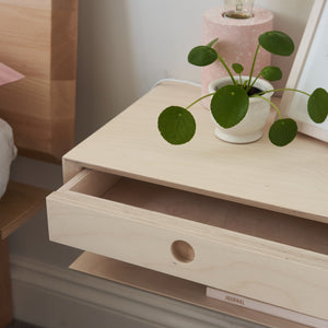 Plywood Floating Bedside Table
