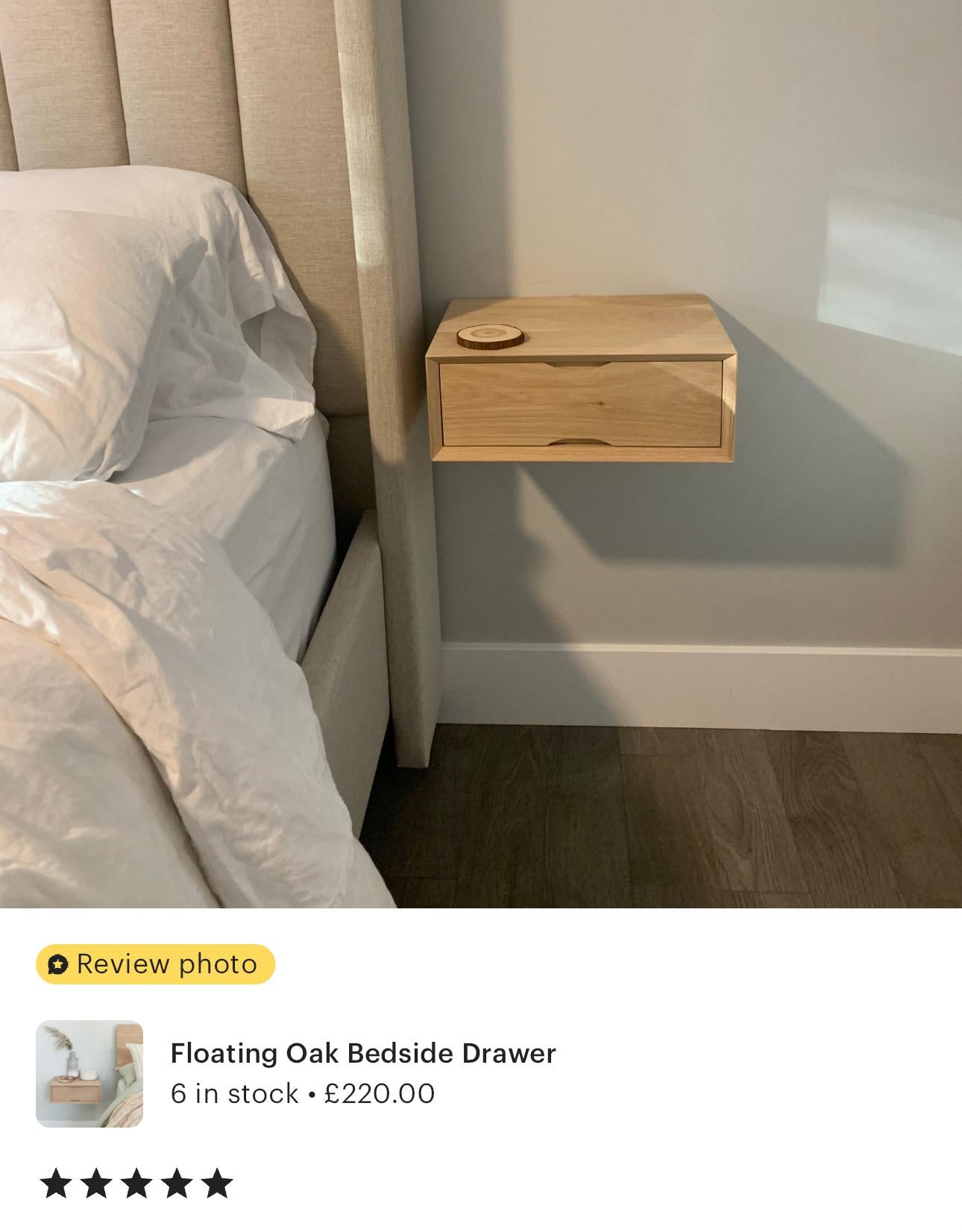 Floating Oak Bedside Drawer