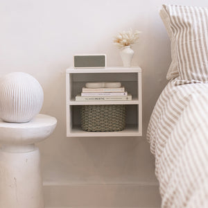 Simple Floating Bedside Table White