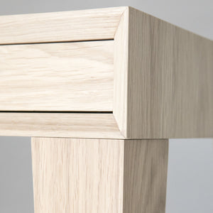 oak desk detail view