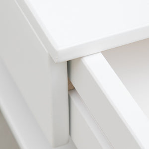 white floating drawer bedside detail